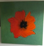 "Orange Poppy" on green background" by Terence Sweeny
